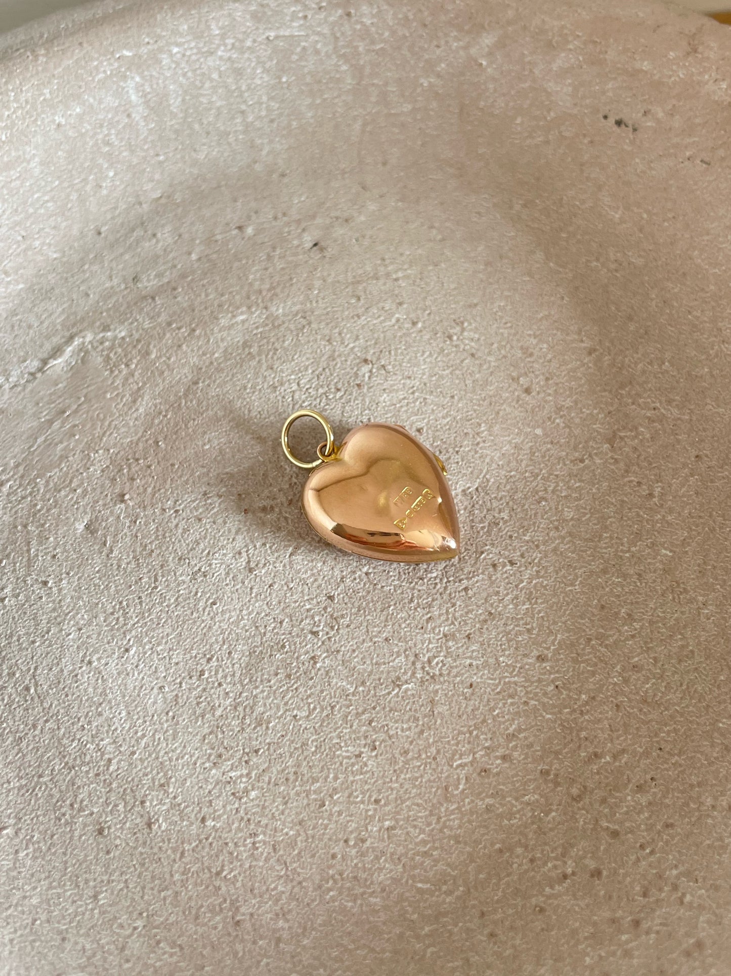 Gold Antique Heart Locket with Garnets