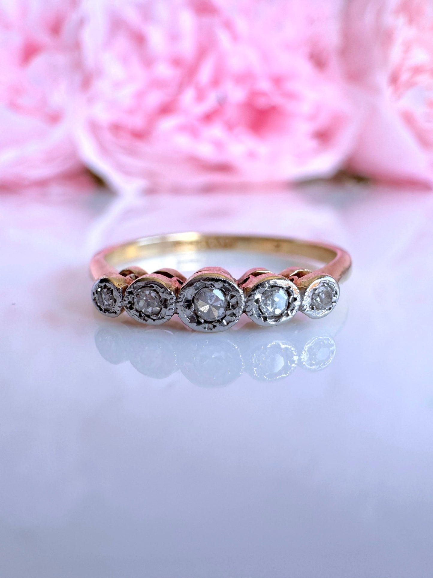 Antique 18ct Gold Diamond Five Stone Ring