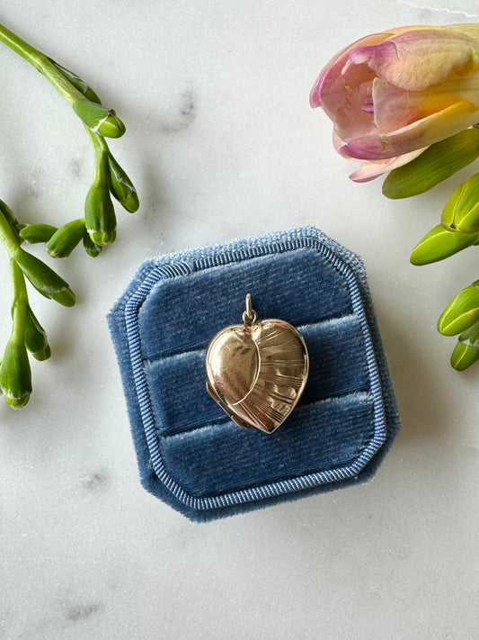 Antique Gold Back & Front Heart Locket