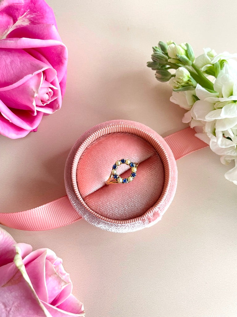 Victorian Gold Circular Paste and Pearl Ring