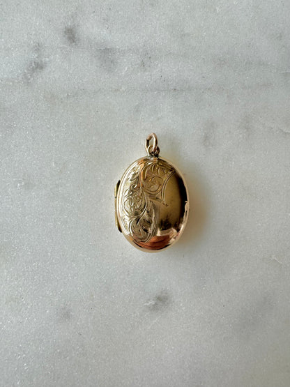 Antique Gold Back & Front Oval Locket