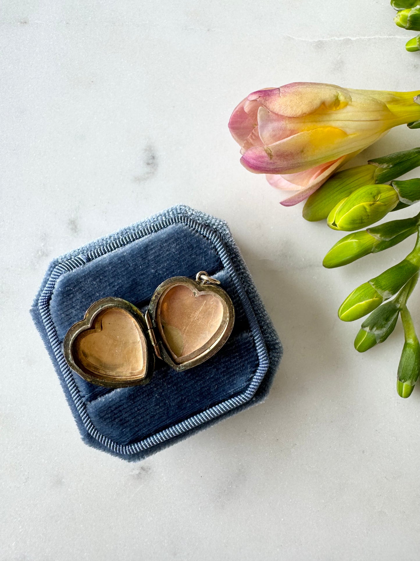 Antique Gold Back & Front Heart Locket