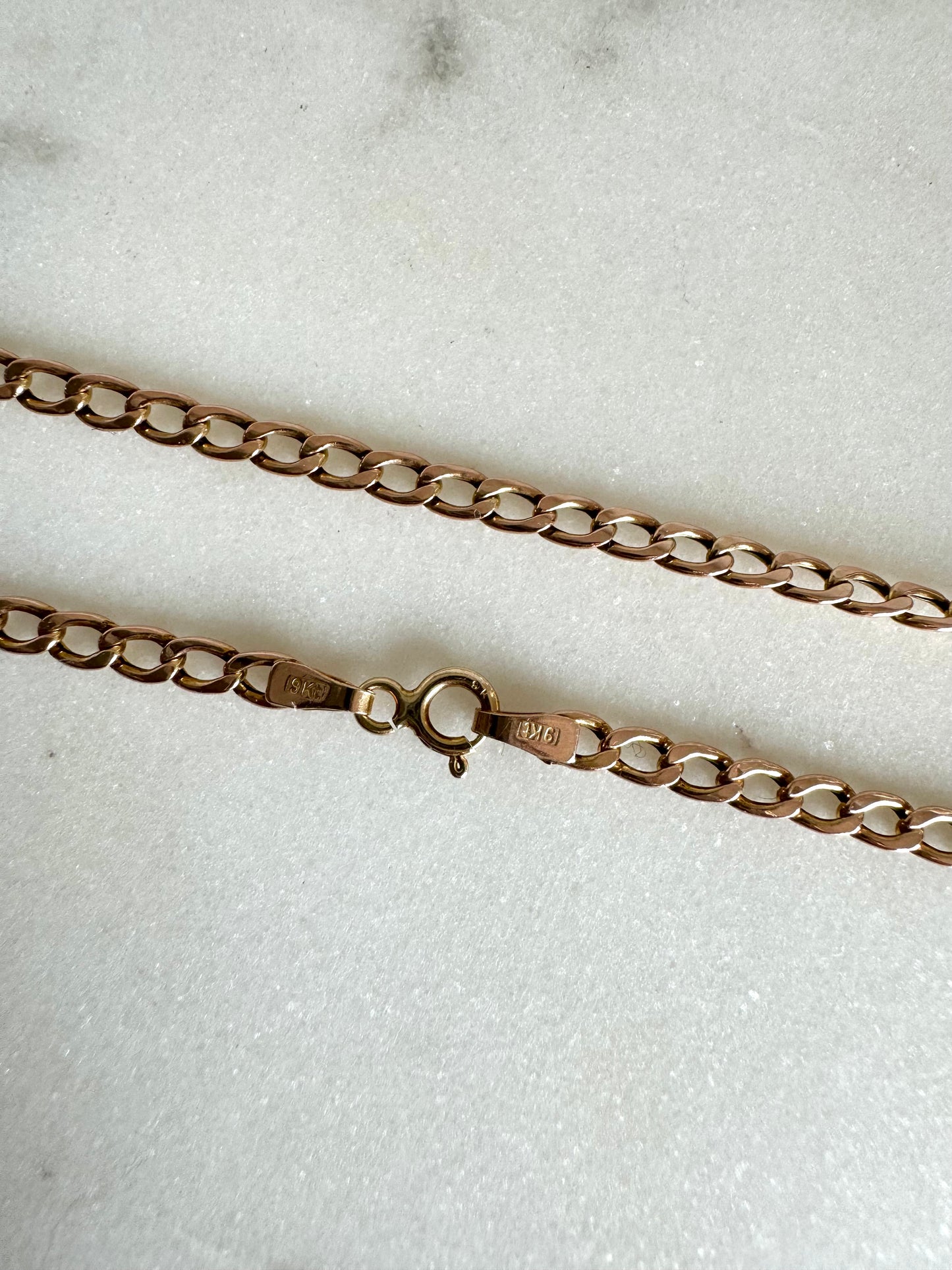 9ct Gold Figaro Chain Necklace with T-Bar