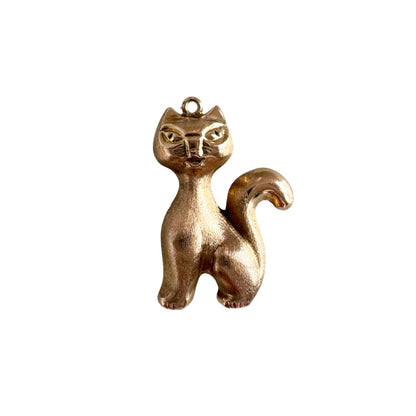 Gold Vintage Sitting Cat Pendant