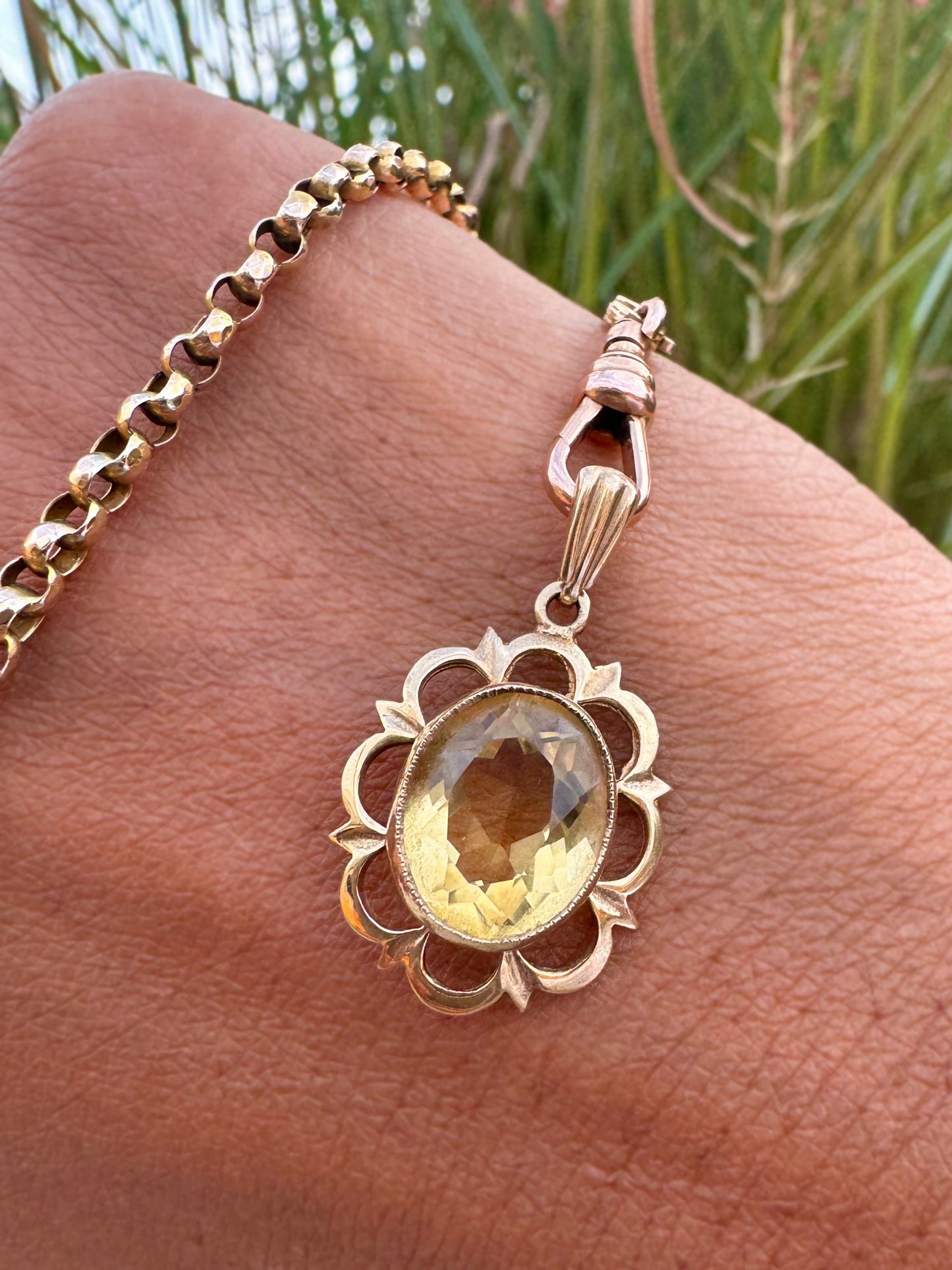 Vintage 1970s Citrine Pendant