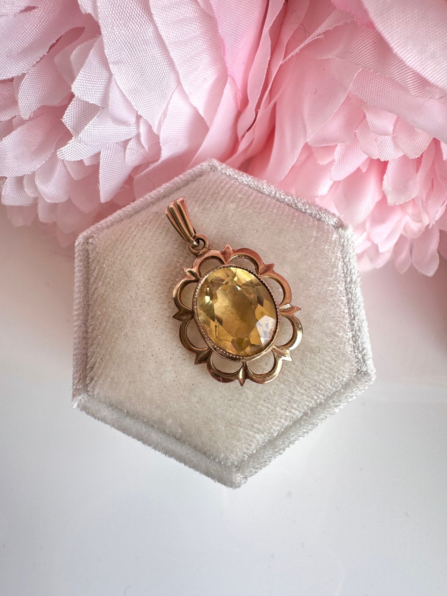 Vintage 1970s Citrine Pendant