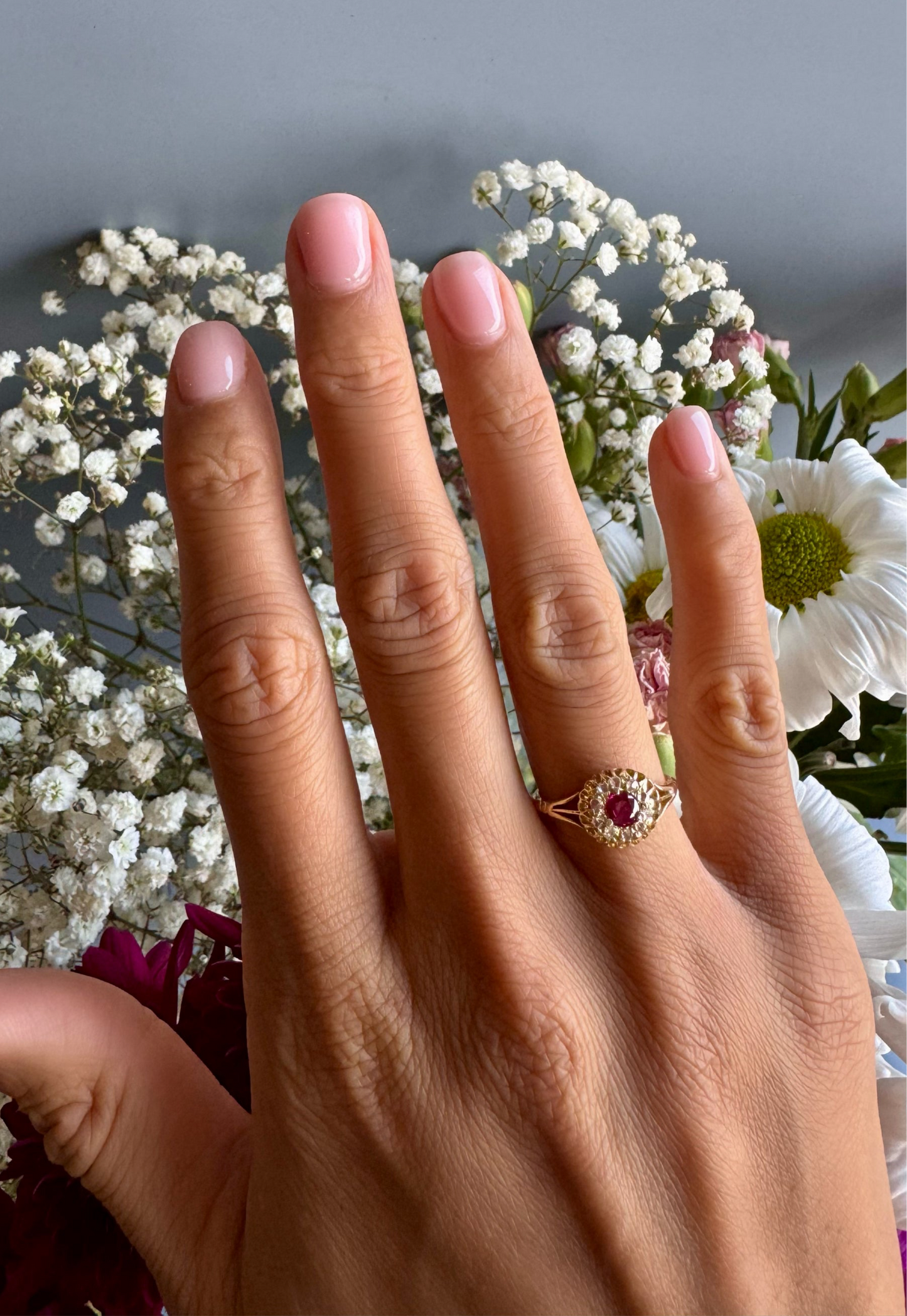 Antique 18ct Ruby and Diamond Ring