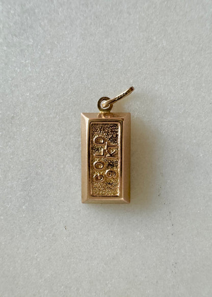 Vintage 9ct Gold Bar Ingot Pendant