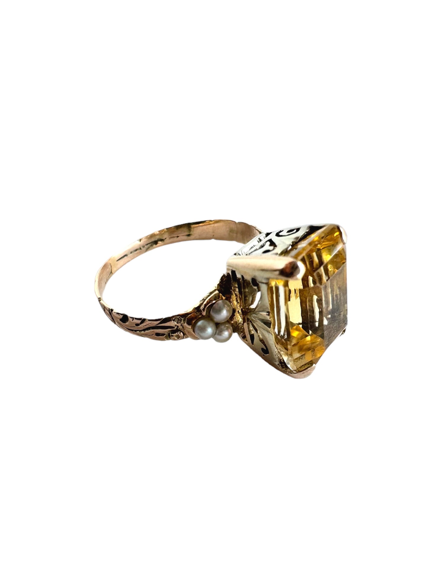 Antique Georgian Gold Citrine Ring