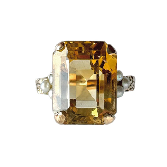 Antique Georgian Gold Citrine Ring