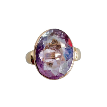 Antique 9ct Gold Amethyst Conversion Ring