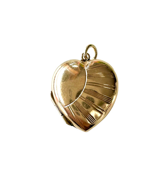 Antique Gold Back & Front Heart Locket