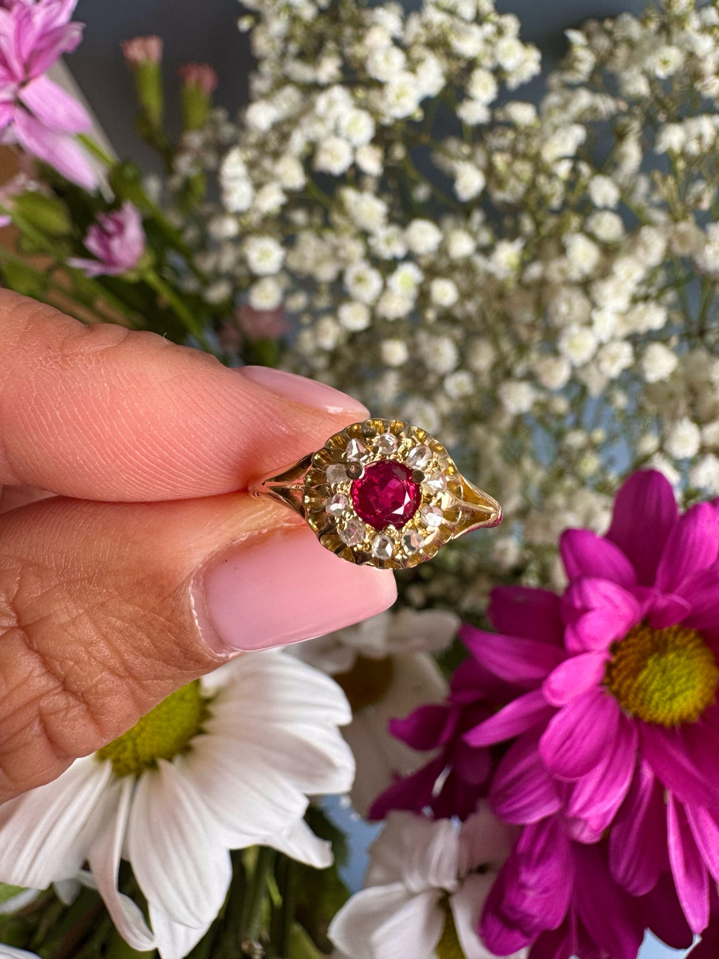 Antique 18ct Ruby and Diamond Ring