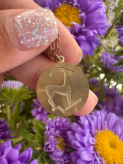 Vintage German Gold Aries Pendant