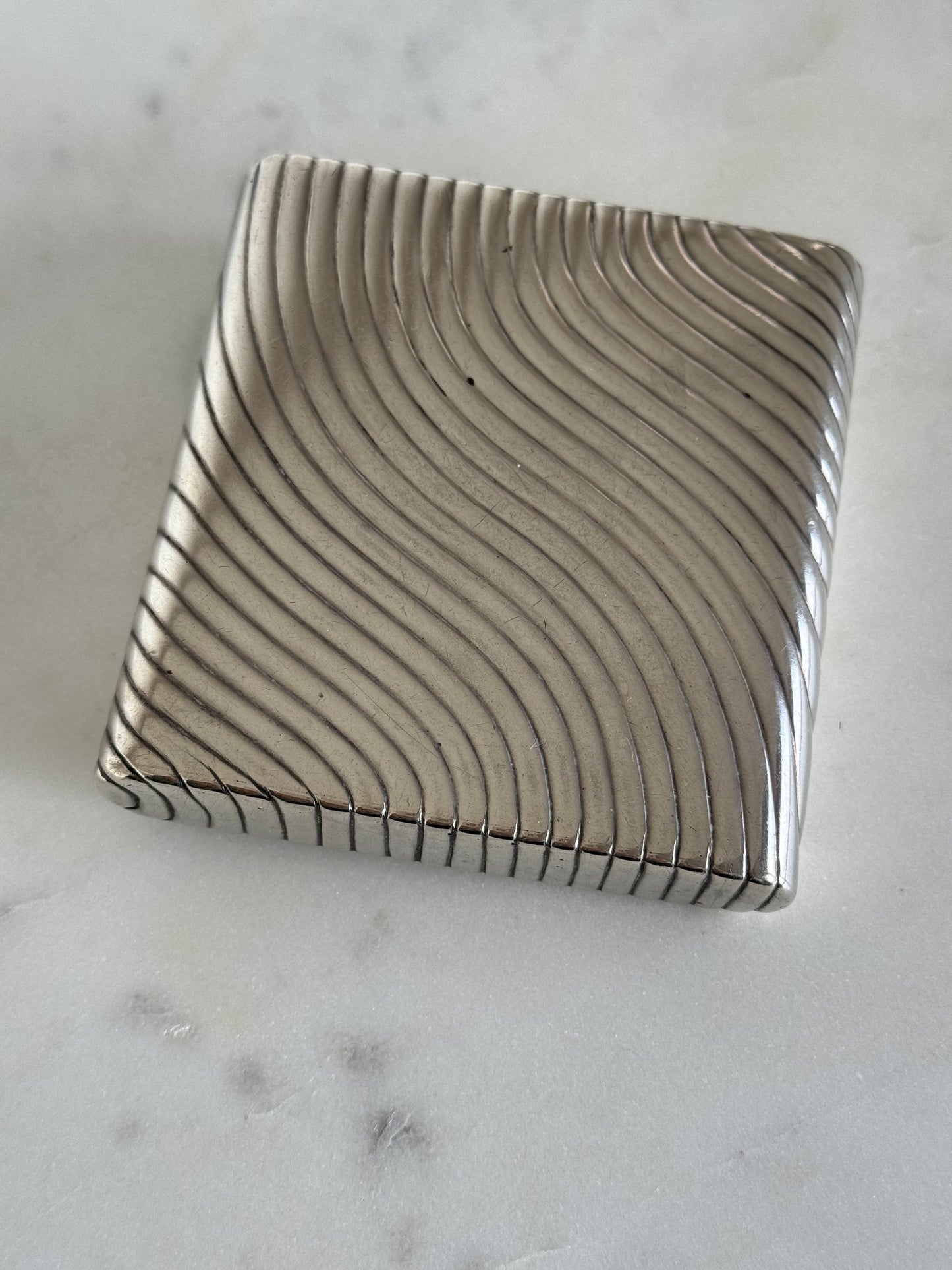 Art Deco Silver, Gold and Sapphire Cigarette Case