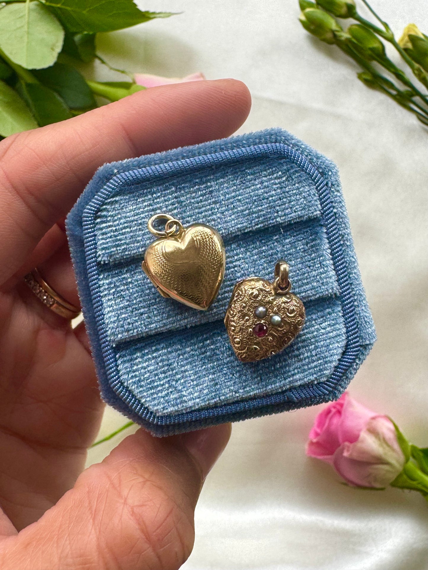 Antique Floral Chased Gold Heart Locket