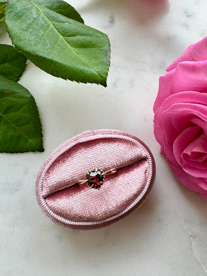 Vintage Gold Garnet Heart Ring