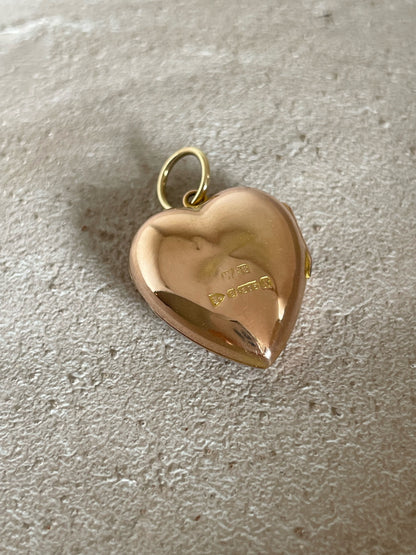 Gold Antique Heart Locket with Garnets