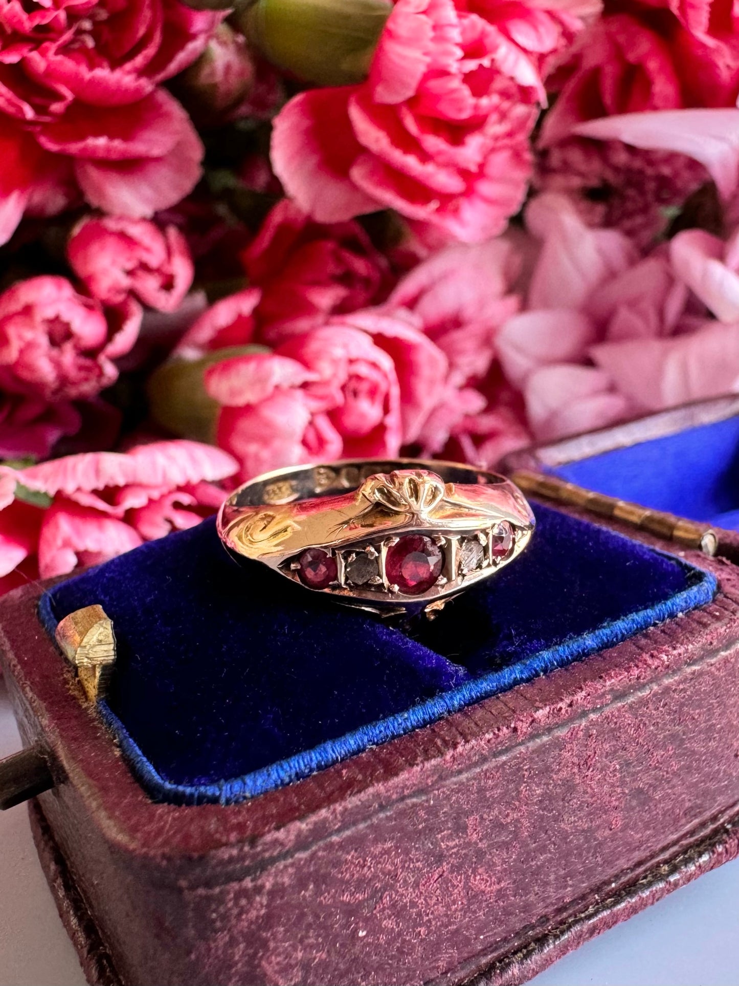 Antique Gold Ruby and Diamond Ring