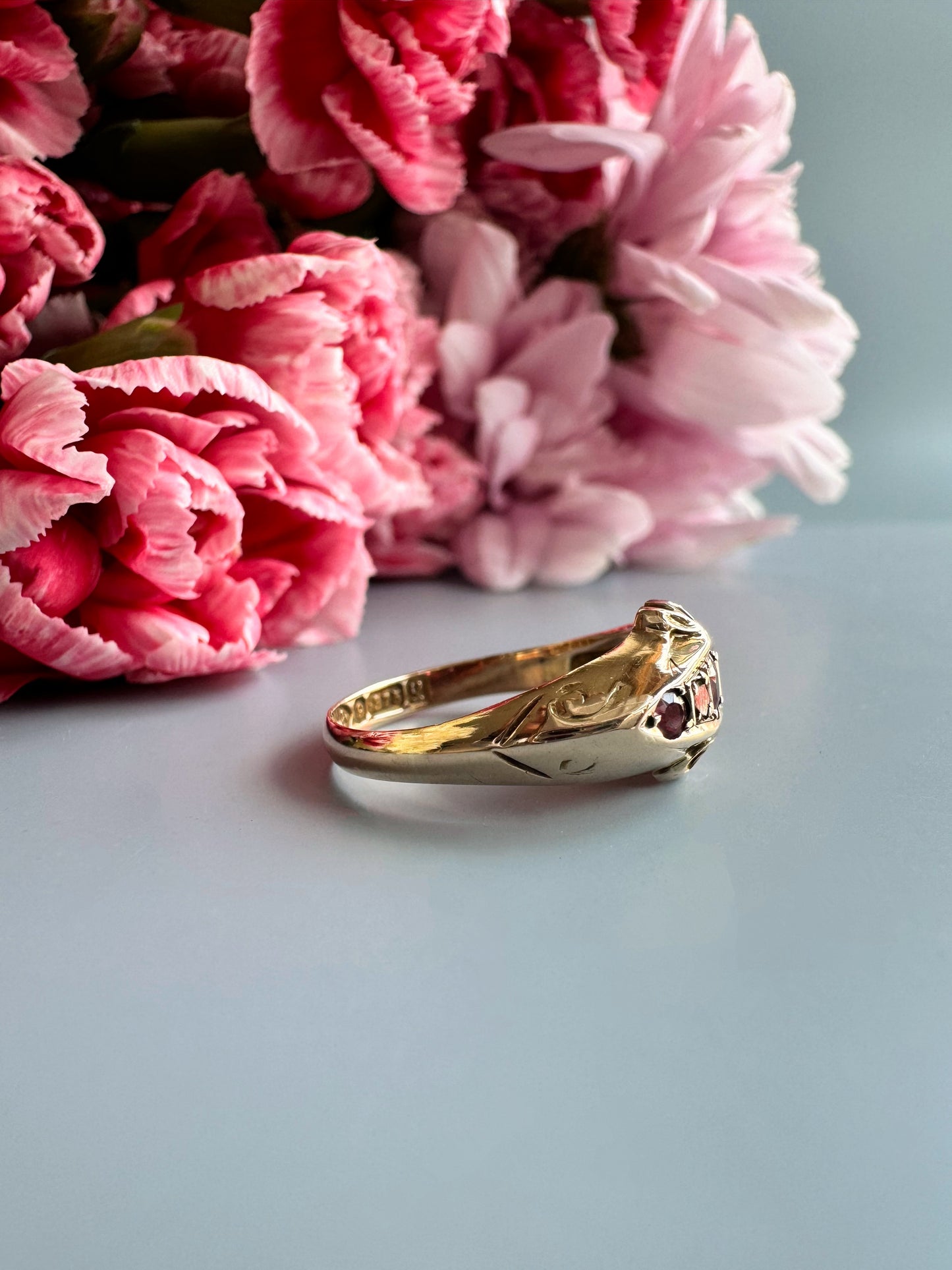 Antique Gold Ruby and Diamond Ring