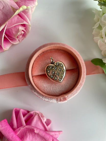 Antique Gold Pearl Heart Locket