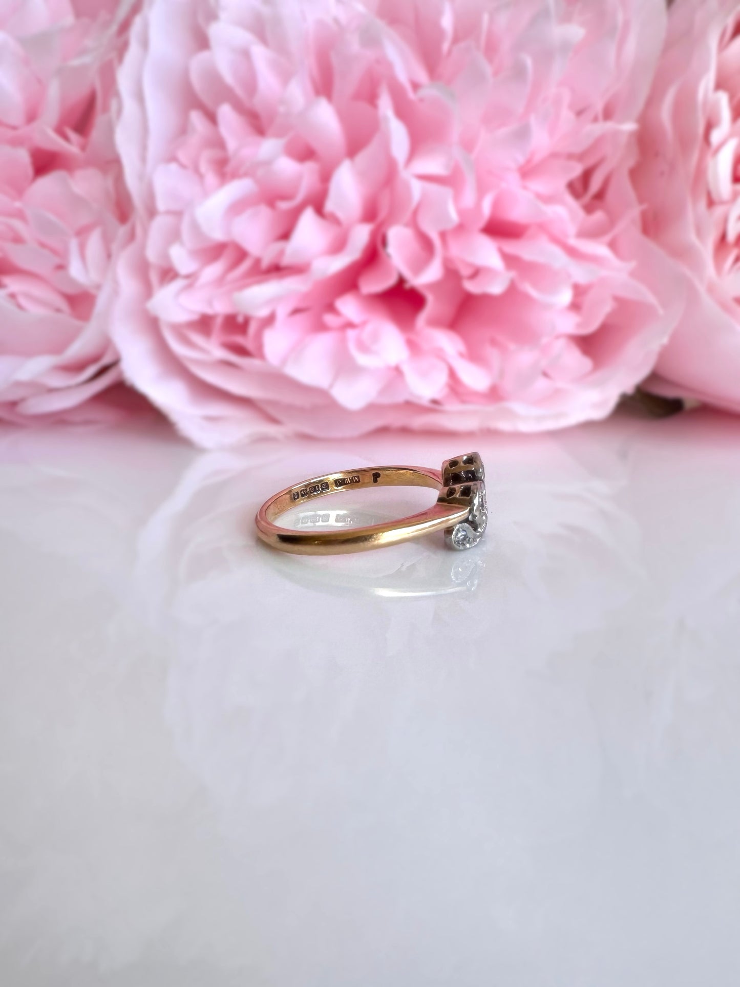 Gold and Diamond Trefoil Ring