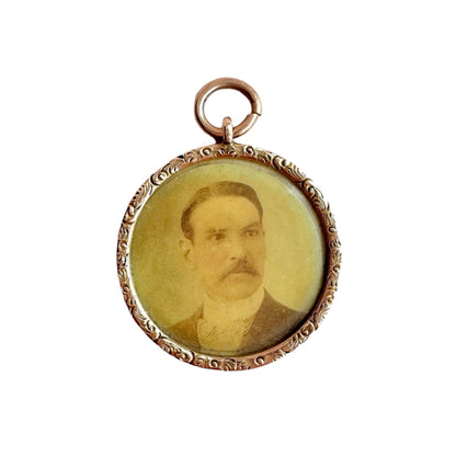 Victorian 9ct Gold Slim Chased Photo Locket