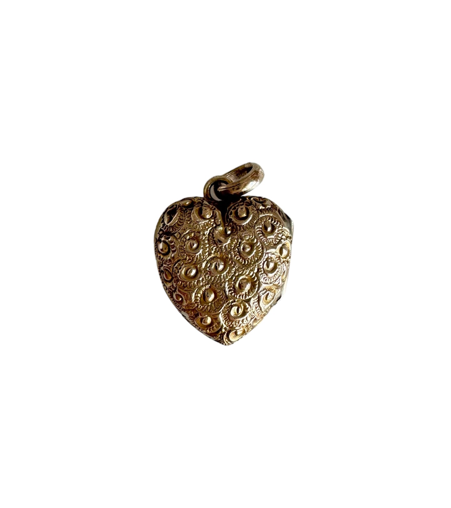 Antique Floral Chased Gold Heart Locket