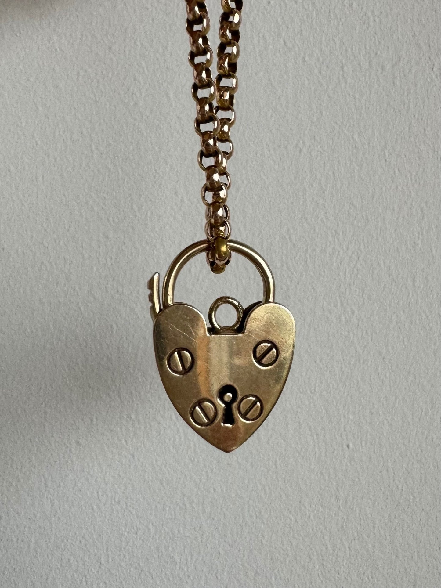 Vintage 1970s Large Gold Heart Padlock