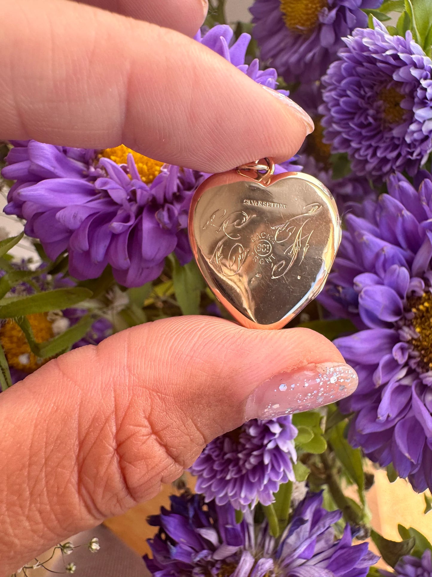 Antique Gold Heart Paste Locket