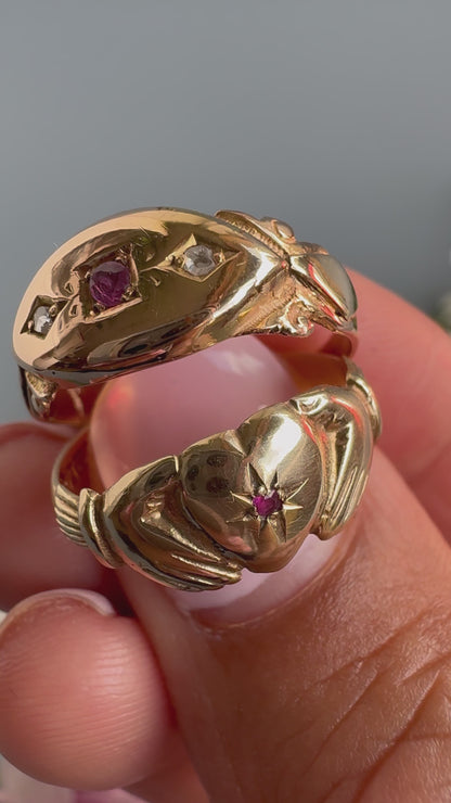 Vintage Gold Claddagh Ring